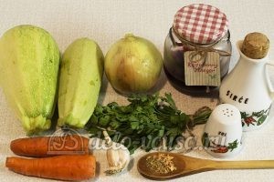 Жареные кабачки с морковью: Ингредиенты Жареные кабачки с морковью: Ингредиенты