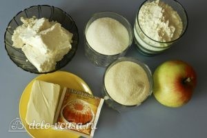 Насыпной пирог с яблоками и творогом: Ингредиенты Насыпной пирог с яблоками и творогом: Ингредиенты