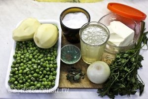 Суп-пюре из зеленого горошка: Ингредиенты Суп-пюре из зеленого горошка: Ингредиенты