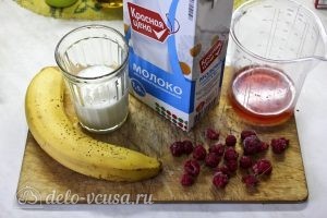 Смузи с малиной и бананом: Ингредиенты Смузи с малиной и бананом: Ингредиенты