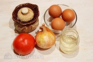 Яичница с помидорами и луком: Ингредиенты Яичница с помидорами и луком: Ингредиенты