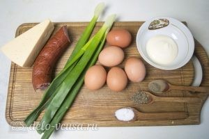 Оладьи с колбасой и сыром: Ингредиенты Оладьи с колбасой и сыром: Ингредиенты