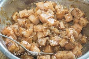 Спагетти с курицей: Все перемешиваем