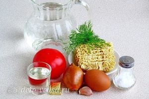 Суп из вермишели быстрого приготовления: Ингредиенты Суп из вермишели быстрого приготовления: Ингредиенты