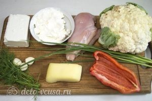 Цветная капуста, запеченная с курицей в духовке: Ингредиенты Цветная капуста, запеченная с курицей в духовке: Ингредиенты
