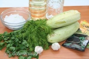 Жареные кабачки на зиму: Ингредиенты Жареные кабачки на зиму: Ингредиенты