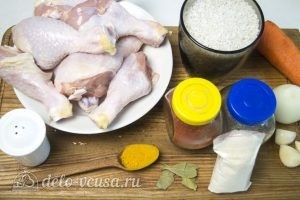 Рис с куриными ножками в духовке: Ингредиенты