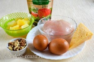 Салат с курицей и ананасами: Ингредиенты Салат с курицей и ананасами: Ингредиенты