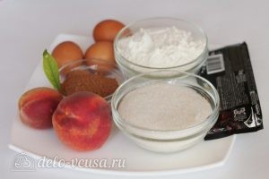 Шоколадный торт с персиками: Ингредиенты
