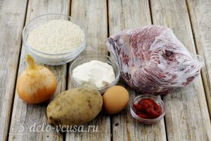 Тефтели с рисом в духовке: Ингредиенты Тефтели с рисом в духовке: Ингредиенты