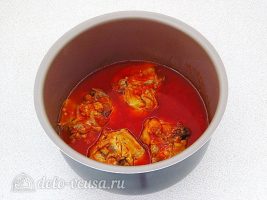 Курица в томатном соусе в мультиварке: Тушить до готовности