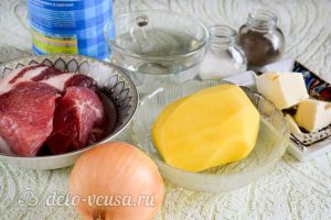 Тушеная картошка со свининой: Ингредиенты Тушеная картошка со свининой: Ингредиенты