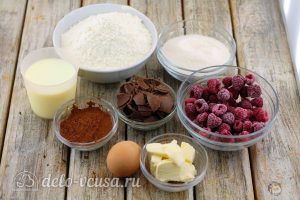 Шоколадный кекс с малиной: Ингредиенты
