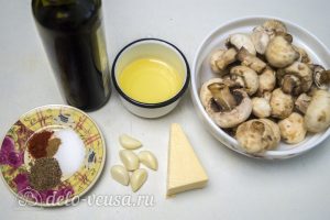 Запеченные шампиньоны с сыром: Ингредиенты Запеченные шампиньоны с сыром: Ингредиенты