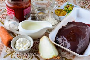 Бефстроганов из говяжьей печени: Ингредиенты Бефстроганов из говяжьей печени: Ингредиенты