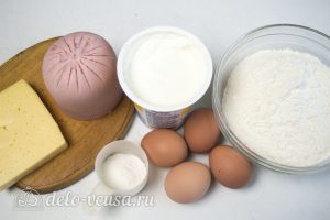 Пирог с ветчиной и сыром: Ингредиенты Пирог с ветчиной и сыром: Ингредиенты