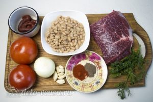 Мясо с фасолью в томатном соусе: Ингредиенты Мясо с фасолью в томатном соусе: Ингредиенты