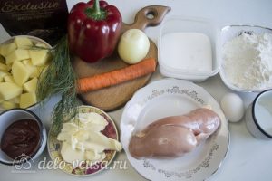 Нудли с картошкой и мясом: Ингредиенты