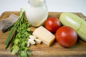 Кабачки с помидорами и сыром: Ингредиенты Кабачки с помидорами и сыром: Ингредиенты