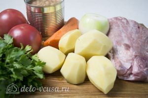 Мясо с консервированной фасолью: Ингредиенты