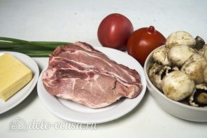 Мясо по-французски с помидорами и грибами: Ингредиенты Мясо по-французски с помидорами и грибами: Ингредиенты