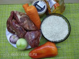 Плов из баранины с чесноком: Ингредиенты Плов из баранины с чесноком: Ингредиенты