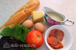 Салат Цезарь с семгой: Ингредиенты Салат Цезарь с семгой: Ингредиенты