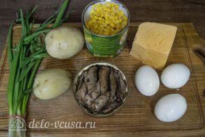 Салат со шпротами и кукурузой: Ингредиенты Салат со шпротами и кукурузой: Ингредиенты