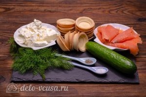 Тарталетки с красной рыбой и сыром: Ингредиенты Тарталетки с красной рыбой и сыром: Ингредиенты