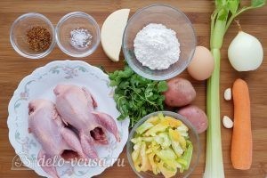 Суп с сырными клецками: Ингредиенты