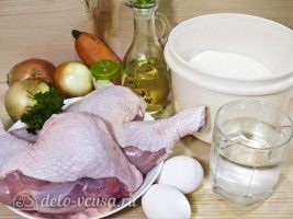 Бешбармак из курицы: Ингредиенты Бешбармак из курицы: Ингредиенты