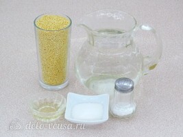 Пшенная каша на воде в мультиварке: Ингредиенты Пшенная каша на воде в мультиварке: Ингредиенты