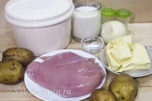 Король-пирог с курицей и картошкой: Ингредиенты Король-пирог с курицей и картошкой: Ингредиенты