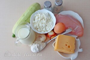 Низкокалорийная лазанья из кабачков с курицей: Ингредиенты Низкокалорийная лазанья из кабачков с курицей: Ингредиенты