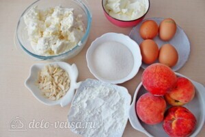 Творожная запеканка с персиками: Ингредиенты