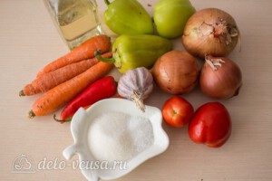 Салат из моркови и перца на зиму: Ингредиенты Салат из моркови и перца на зиму: Ингредиенты