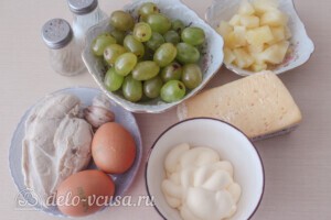Салат "Тиффани" с курицей и ананасом: Ингредиенты Салат "Тиффани" с курицей и ананасом: Ингредиенты