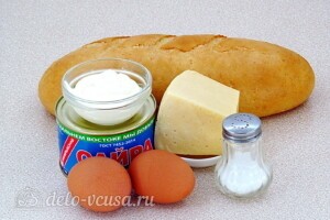 Бутерброды из сайры, яиц и сыра: Ингредиенты Бутерброды из сайры, яиц и сыра: Ингредиенты
