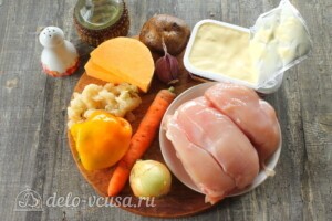 Тыквенный суп с курицей и сыром: Ингредиенты Тыквенный суп с курицей и сыром: Ингредиенты