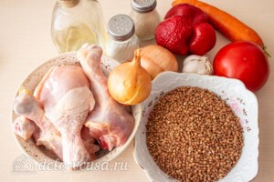 Курица с гречкой в духовке: Ингредиенты Курица с гречкой в духовке: Ингредиенты