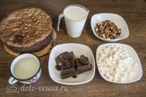 Шоколадный торт с орехами и маршмеллоу: Ингредиенты Шоколадный торт с орехами и маршмеллоу: Ингредиенты