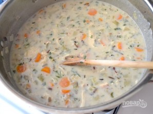Сливочный суп с курицей и рисом - фото шаг 13