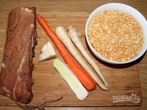 Суп гороховый с копченостями - фото шаг 1