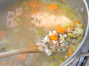 Сливочный суп с курицей и рисом - фото шаг 5