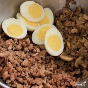 Блинчики с мясом и грибами - фото шаг 5