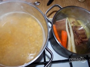 Суп гороховый с копченостями - фото шаг 5
