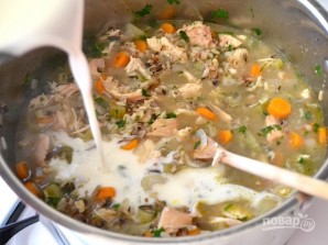 Сливочный суп с курицей и рисом - фото шаг 12