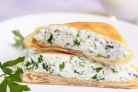 Блинчики с творогом и зеленью