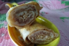 Яичный рулет с фаршем