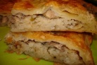 Пирог с сайрой и рисом
